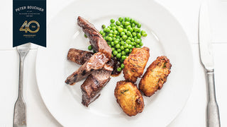 Seared Lamb Tenderloins with Red Wine Jus and Pommes Noisettes